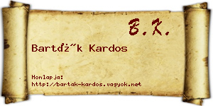 Barták Kardos névjegykártya